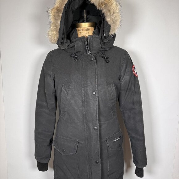 Canada Goose Black Fur Hood Trillium Parka - Picture 1 of 10